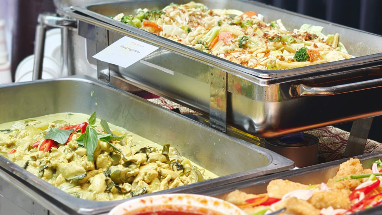 Essential Thai buffet dishes prepared for sharing